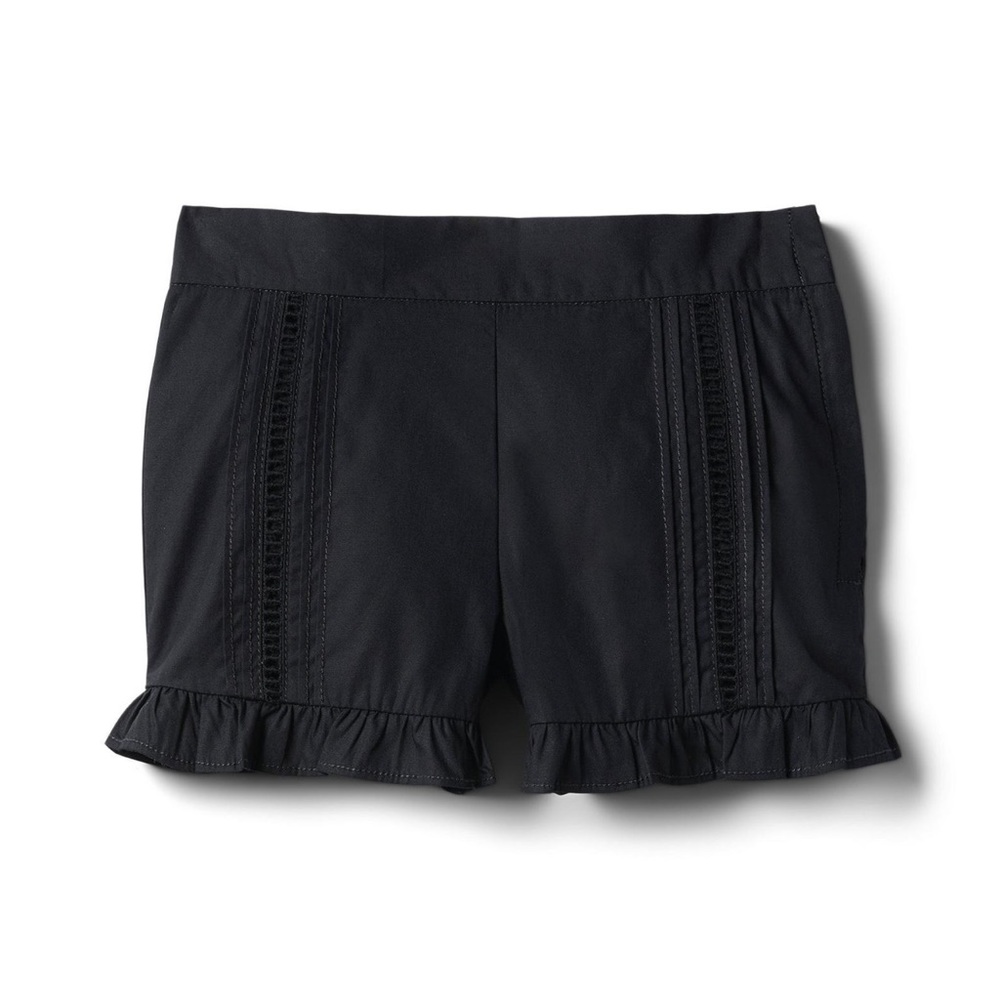 Janie and Jack 3-6 month baby girl black ruffle trim shorts